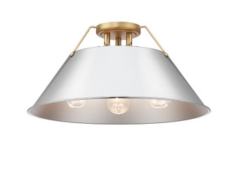 Orwell BCB 3 Light Flush Mount in Brushed Champagne Bronze with Chrome shade (36|3306-3FM BCB-CH)