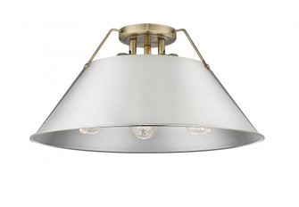 Orwell AB 3 Light Flush Mount in Aged Brass with Pewter shade (36|3306-3FM AB-PW)