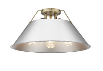 Yep by Golden Lighting Orwell 3-light Flush Mount in Aged Brass and Chrome shade (36|3306-3FM AB-CH)
