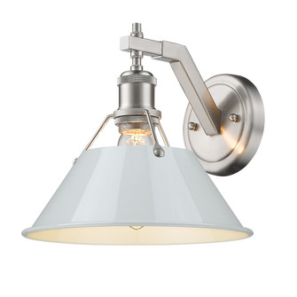 Yep by Golden Lighting Orwell 1-light Wall Sconce in Pewter and Dusky Blue shade (36|3306-1W PW-DB)