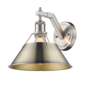 Yep by Golden Lighting Orwell 1-light Wall Sconce in Pewter and Aged Brass shade (36|3306-1W PW-AB)