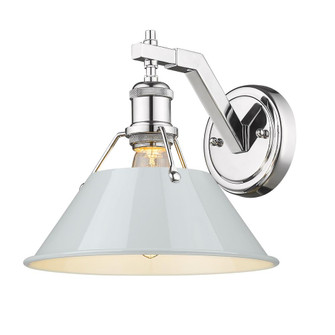 Orwell CH 1 Light Wall Sconce in Chrome with Dusky Blue shade (36|3306-1W CH-DB)