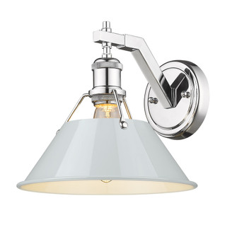 Yep by Golden Lighting Orwell 1-light Wall Sconce in Chrome and Dusky Blue shade (36|3306-1W CH-DB)