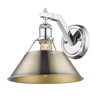 Orwell CH 1 Light Wall Sconce in Chrome with Aged Brass shade (36|3306-1W CH-AB)