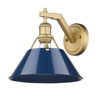 Orwell BCB 1 Light Wall Sconce in Brushed Champagne Bronze with Matte Navy shade (36|3306-1W BCB-NVY)