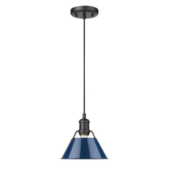 Orwell BLK Small Pendant - 7'' in Matte Black with Matte Navy shade (36|3306-S BLK-NVY)