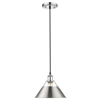 Orwell CH Medium Pendant - 10'' in Chrome with Pewter shade (36|3306-M CH-PW)