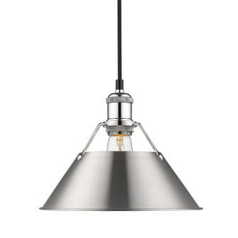 Yep by Golden Lighting Orwell 1-light 10in Pendant in Chrome and Pewter shade (36|3306-M CH-PW)