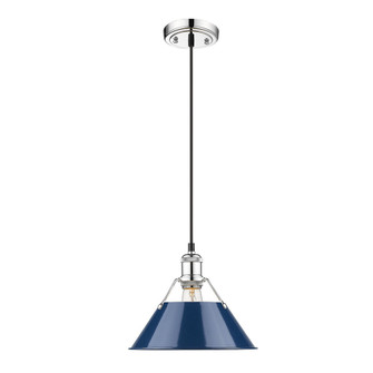 Orwell CH Medium Pendant - 10'' in Chrome with Matte Navy shade (36|3306-M CH-NVY)