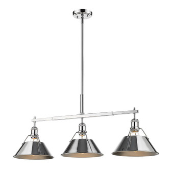 Orwell CH 3 Light Linear Pendant in Chrome with Chrome shades (36|3306-LP CH-CH)