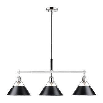 Yep by Golden Lighting Orwell 3-light Island Light in Chrome and Matte Black shade (36|3306-LP CH-BLK)