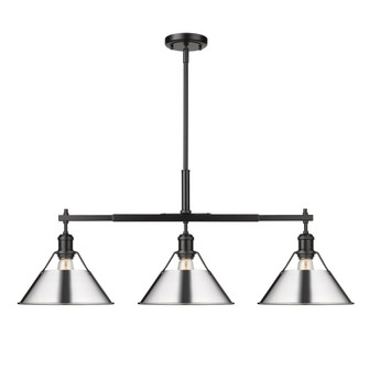 Yep by Golden Lighting Orwell 3-light Island Light in Matte Black and Chrome shade (36|3306-LP BLK-CH)