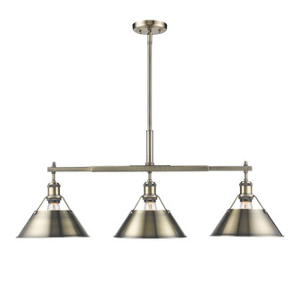 Yep by Golden Lighting Orwell 3-light Island Light in Aged Brass (36|3306-LP AB-AB)