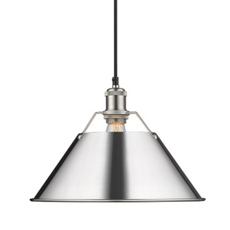 Yep by Golden Lighting Orwell 1-light 14in Pendant in Pewter and Chrome shade (36|3306-L PW-CH)