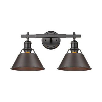 Yep by Golden Lighting Orwell 2-light Vanity in Matte Black and Rubbed Bronze shade (36|3306-BA2 BLK-RBZ)