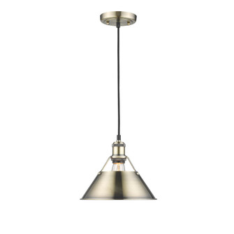 Orwell AB Medium Pendant - 10'' in Aged Brass with Aged Brass shade (36|3306-M AB-AB)