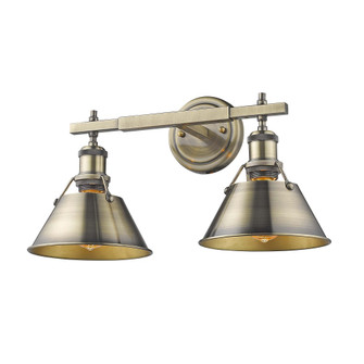 Yep by Golden Lighting Orwell 2-light Vanity in Aged Brass (36|3306-BA2 AB-AB)