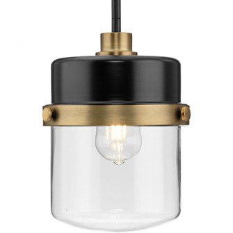 Beckner Collection One-Light Matte Black Clear Glass Urban Industrial Pendant Light (149|P500471-31M)