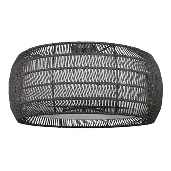 Golden Lighting Everly 6-light Semi-Flush Mount in Matte Black and Modern Black Rattan shade (36|6805-6SF BLK-MBR)