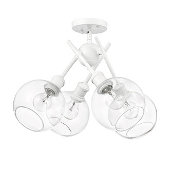 Axel WHT Semi-Flush in Matte White with Clear Glass Shade (36|1945-SF WHT-GLOBE-CLR)