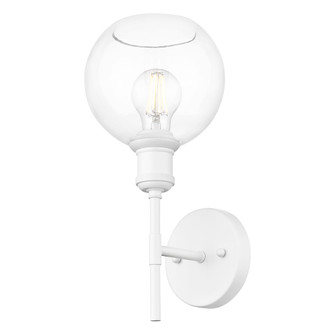 Wry Lighting Axel 1-light Wall Sconce in Matte White and Globe Clear Glass (36|1945-1W WHT-GLOBE-CLR)