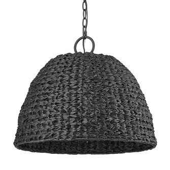 Rue NB 3 Light Pendant - Outdoor in Natural Black with Silken Black Wicker Shade (36|1081-O3P NB-SBW)