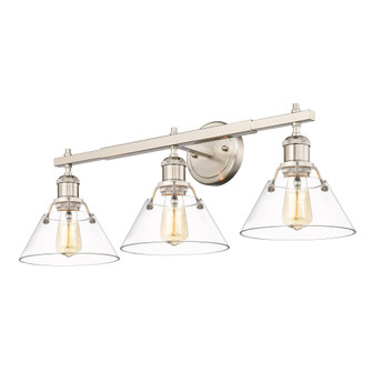 Yep by Golden Lighting Orwell 3-light Vanity in Pewter and Clear Glass (36|3306-BA3 PW-CLR)