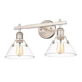 Yep by Golden Lighting Orwell 2-light Vanity in Pewter and Clear Glass (36|3306-BA2 PW-CLR)