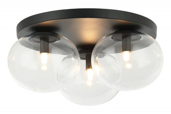 3 LT 16''DIA ''BULBUS'' MATTE BLACK CEILING MOUNT / CLEAR GLASS G9 LED 10W (3605|X38103MB)