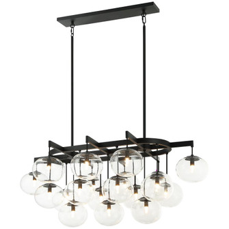 19 LT 46''L''BULBUS'' MATTE BLACK/CEILING CLEAR GLASS CHANDELIER LED G9 LED 10W (3605|C38119MB)