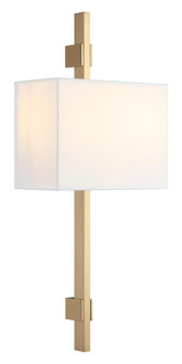 2 LT 10''W ''BADGLEY'' W WHITE FABRIC SHADE AGED GOLD WALL SCONCE E12 LED 10W (3605|S13702AG)