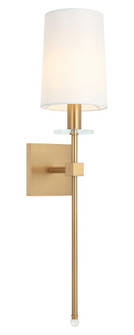 1 LT 5.9''W ''FAIRBURN'' AGED GOLD WALL SCONCE / FABRIC SHADE E12 10W LED (3605|S00811AG)