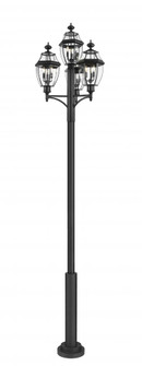 3 Light Outdoor Post Mount Fixture (276|580PHB-4-5010P-BK)