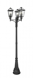 3 Light Outdoor Post Mount Fixture (276|579PHBR-3-564P-BK)