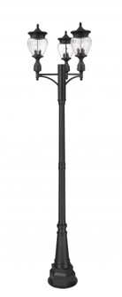 3 Light Outdoor Post Mounted Fixture (276|5016PHMR-3-564P-BK)