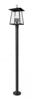 4 Light Outdoor Post Mounted Fixture (276|5015PHBR-5012P-BK)
