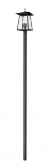 4 Light Outdoor Post Mounted Fixture (276|5015PHBR-5009P120-BK)
