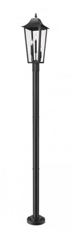 3 Light Outdoor Post Mounted Fixture (276|5008PHBR-5012P-BK)