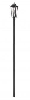 3 Light Outdoor Post Mount Fixture (276|5008PHBR-5009P120-BK)