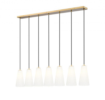 7 Light Linear Chandelier (276|3043P7-7L-MGLD)