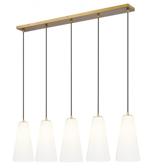 5 Light Linear Chandelier (276|3043P7-5L-MGLD)
