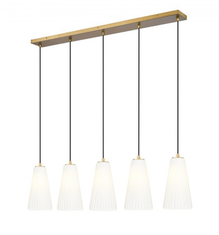 5 Light Linear Chandelier (276|3043P6-5L-MGLD)