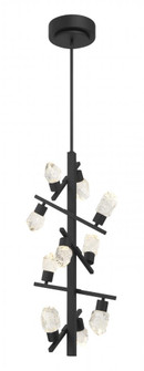 10 Light Led Foyer Pendant in Sand Coal Finish with Clear Faux Rock Crystal (77|P1536-066-L)