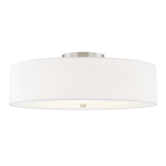 Classic 30'' Drum Semi-Flush (254|FAB-9763-WHTE-NCKL)
