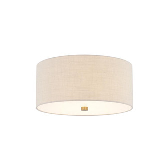 Classic 14'' Drum Flush-Mount (254|FAB-9735-CREM-BRSS)
