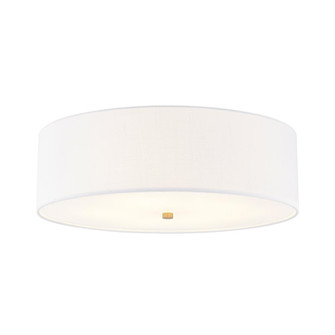 Classic 25'' Drum Flush-Mount (254|FAB-9732-WHTE-BRSS)