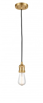 Bare Bulb - 1 Light - 3 inch - Satin Gold - Cord hung - Mini Pendant (3442|200C-SG-LED)