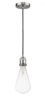 Bare Bulb - 1 Light - 2 inch - Brushed Satin Nickel - Cord hung - Mini Pendant (3442|201C-SN-BB125LED)