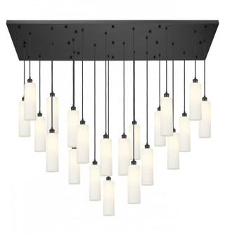 Crown Point - 21 Light - 71 inch - Matte Black - Multi Pendant (3442|172BK-B-21P-BK-G434-12WH)