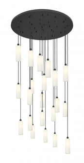 Crown Point - 21 Light - 48 inch - Matte Black - Multi Pendant (3442|148BK-B-21P-BK-G434-12WH)